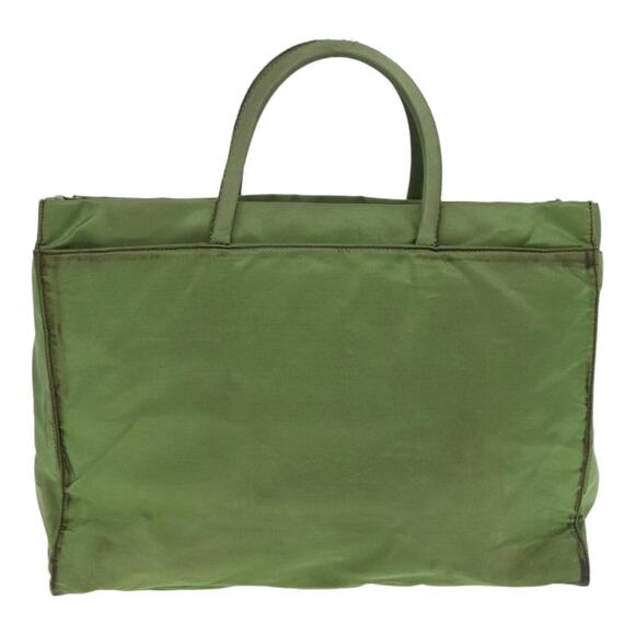 PRADA Hand Bag Nylon Khaki Silver - Picture 2 of 16